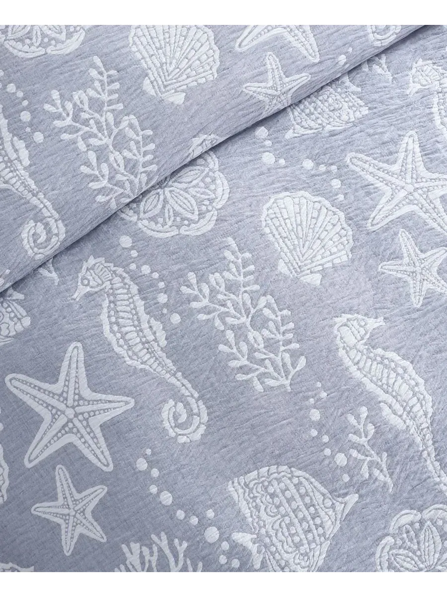 Комплект постельного белья Seaside Charm из 3 предметов, размер Full/Queen Levtex — изображение 5 из 5, джинсовый синий синий