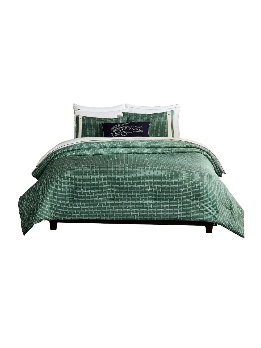 Комплект постельного белья heritage geo cotton из 3 предметов, размер king. Lacoste Home — изображение 2 из 7, зеленый