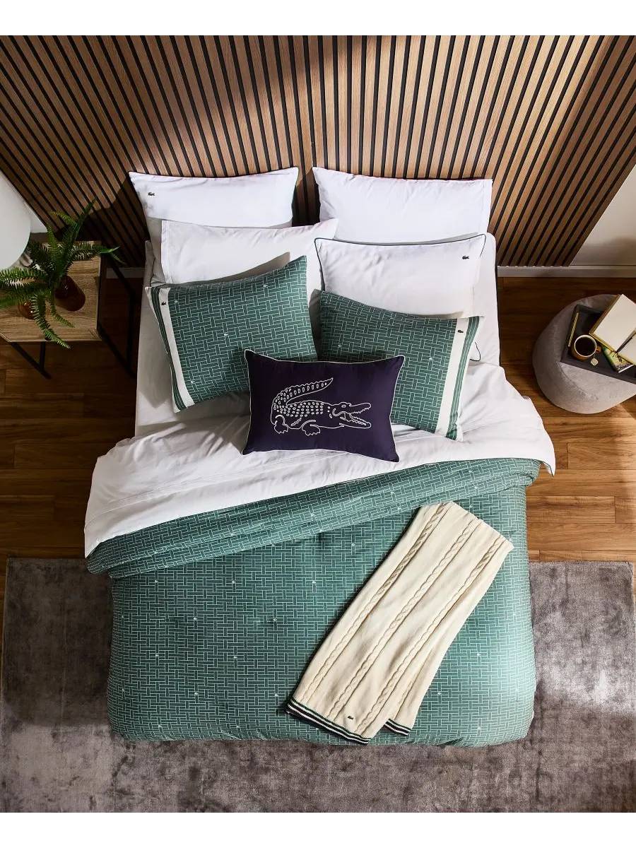 Комплект постельного белья heritage geo cotton из 3 предметов, размер king. Lacoste Home — изображение 3 из 7, зеленый