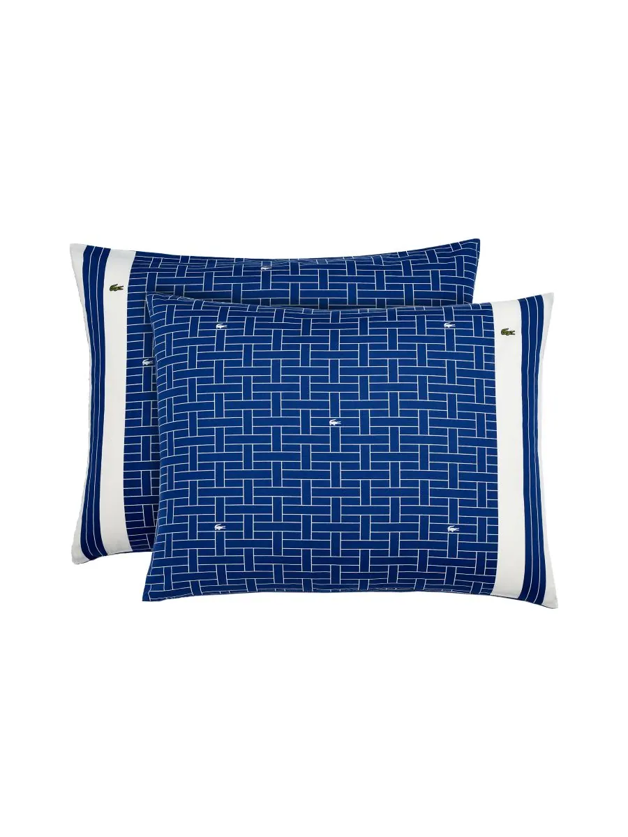 Комплект постельного белья heritage geo cotton из 3 предметов, размер king. Lacoste Home — изображение 3 из 6, темно-синий