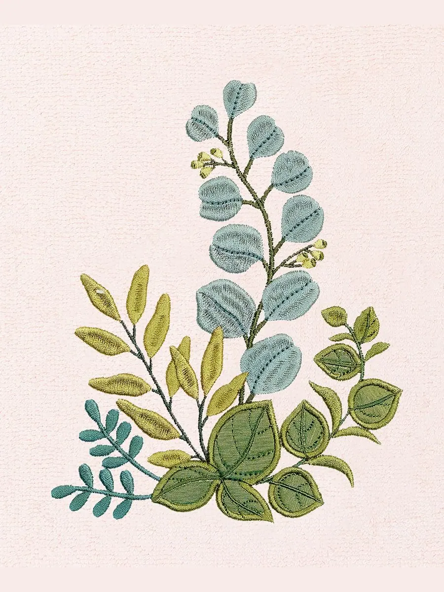 Набор из двух банных полотенец из турецкого хлопка с вышивкой Botanica Linum Home — изображение 4 из 4, пудровый розовый