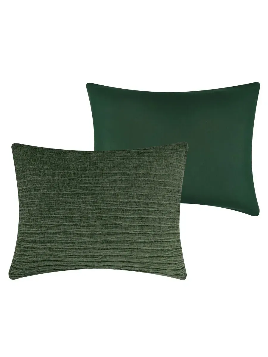 Наволочка Velvet Crush Lightweight Pillow Sham, Standard Greenland Home Fashions — изображение 3 из 4, темный зеленый