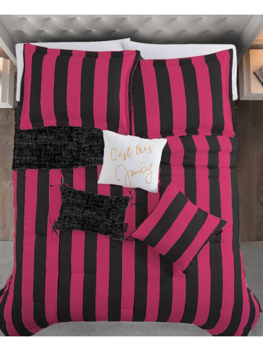 Двусторонний комплект постельного белья Cabana Stripe, 6 предметов, размер Full/Queen Juicy Couture — изображение 6 из 6