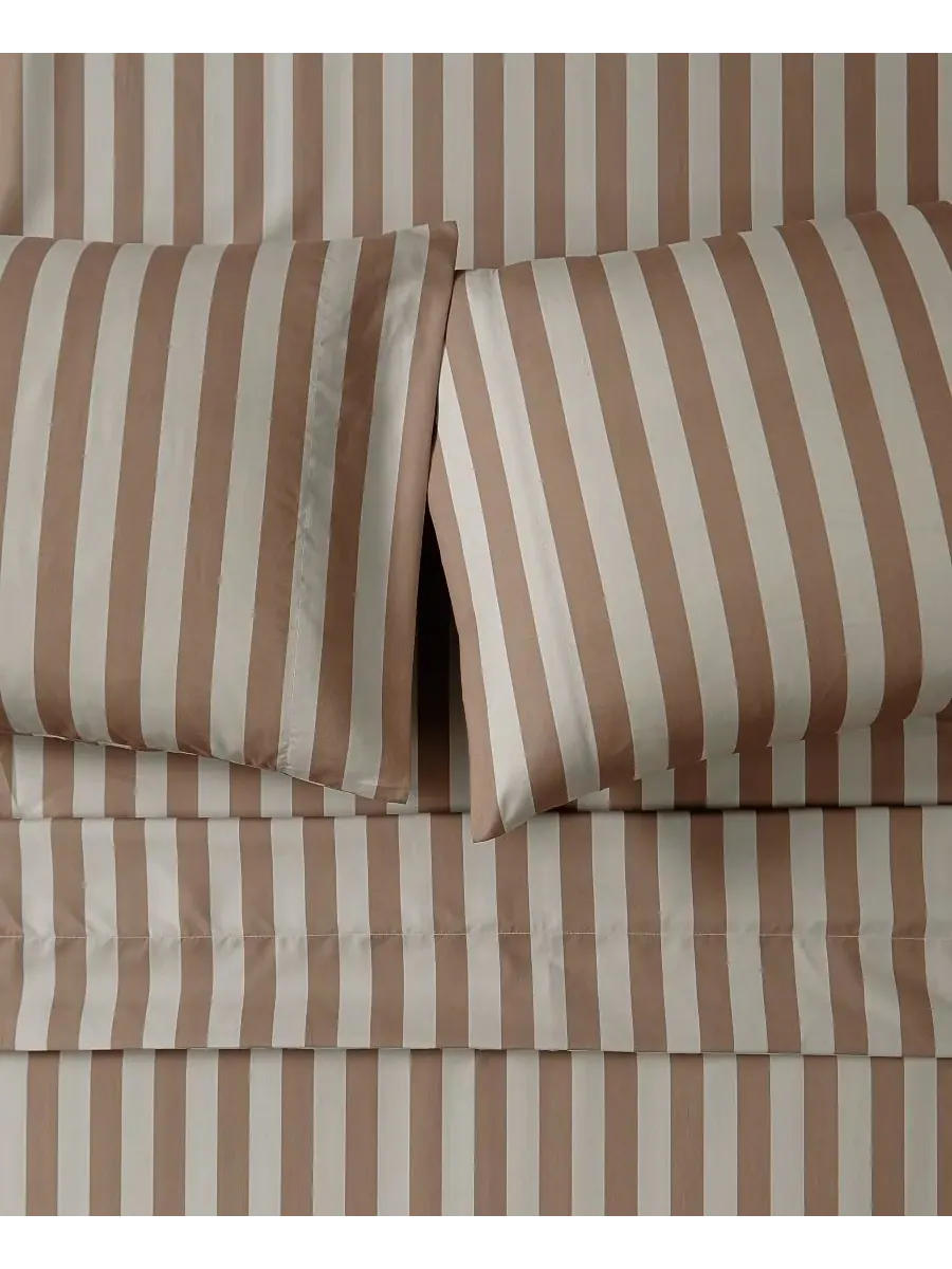Комплект постельного белья Weston Stripe, 4 предмета, размер Full Truly Soft — изображение 5 из 6, коричневый