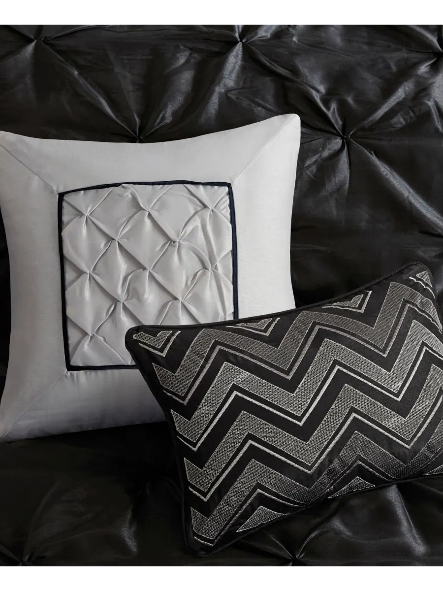 Комплект постельного белья Laurel Tufted из 7 предметов, размер Cal King Madison Park — изображение 10 из 10, черный