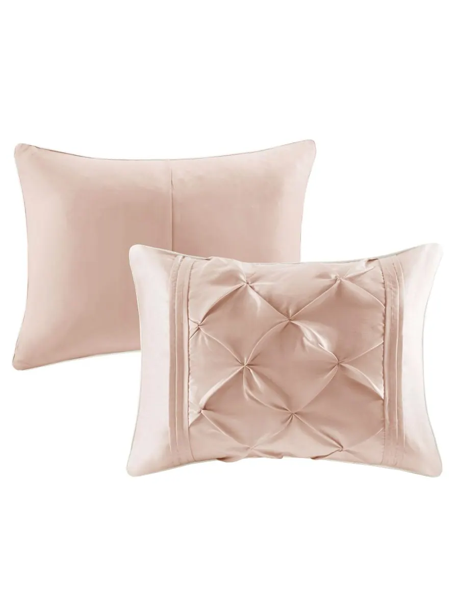 Комплект постельного белья Laurel Tufted из 7 предметов, размер Cal King Madison Park — изображение 4 из 10, пудровый розовый