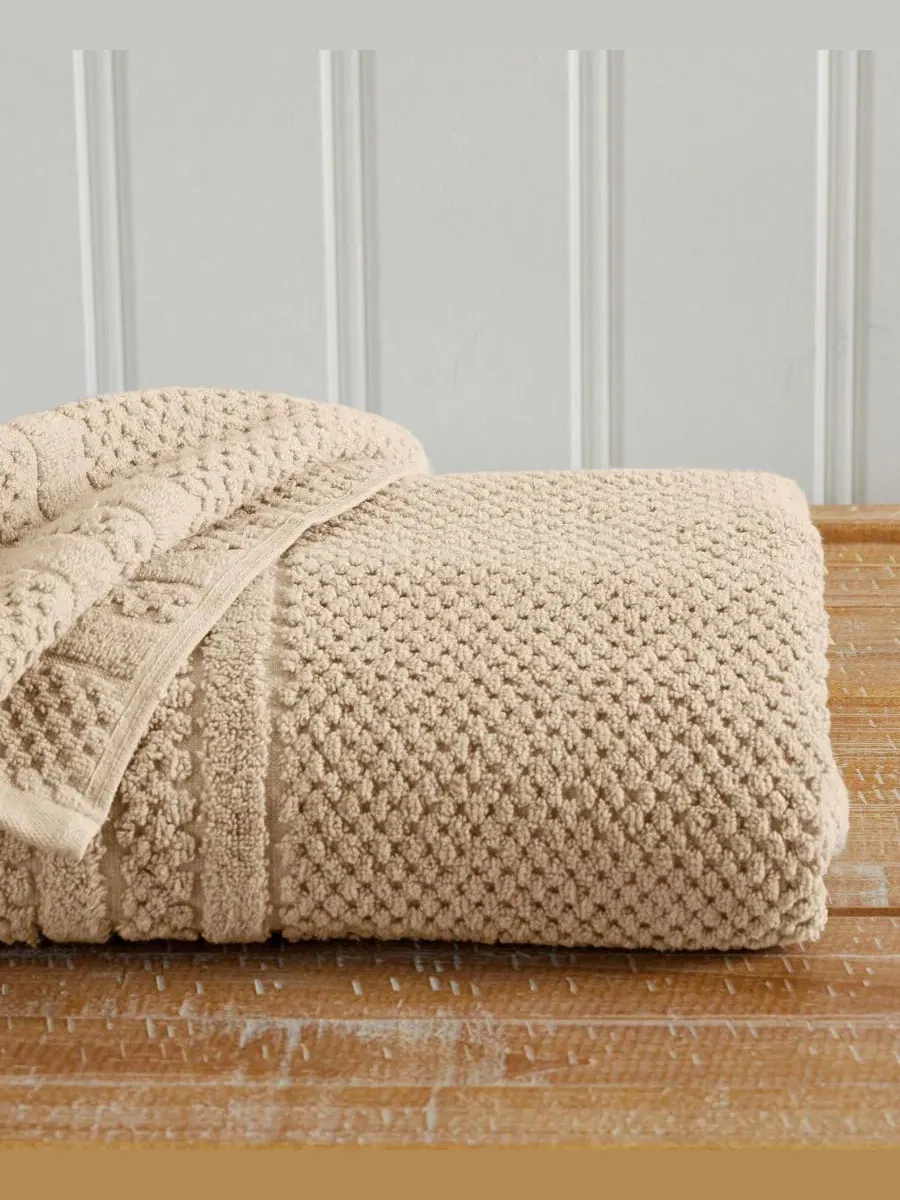 Набор из 8 полотенец из 100% хлопка с текстурированной поверхностью Linery & Co — изображение 2 из 4, песчаник