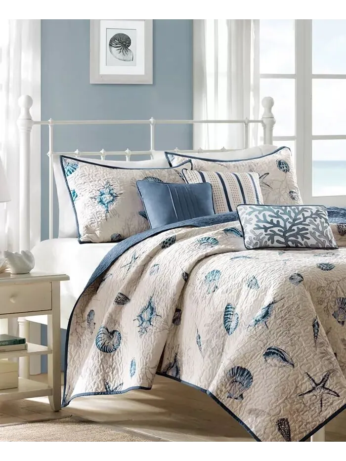 Стеганые модели Bayside, 5 шт. Комплект покрывал, Twin/Twin XL Madison Park — изображение 2 из 6, синий