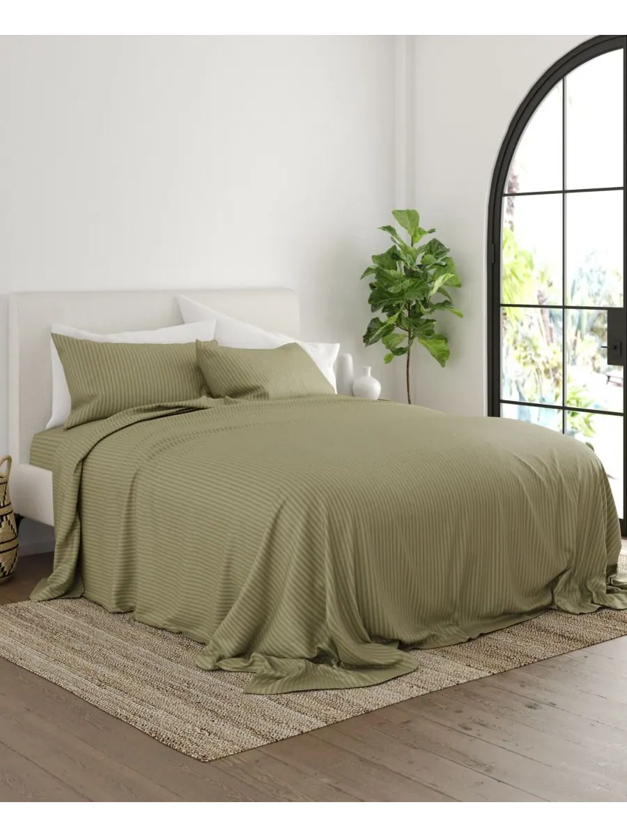 Комплект постельного белья Expressed In Embosed Striped из 4 предметов, размер King Ienjoy Home — изображение 10 из 10