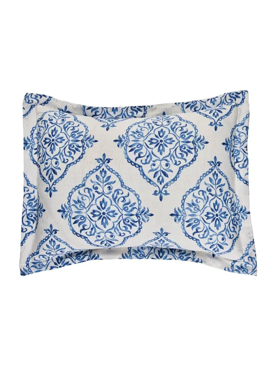 Комплект постельного белья Louisa Rayon from Bamboo Blend Anne Klein — изображение 5 из 7, синий белый