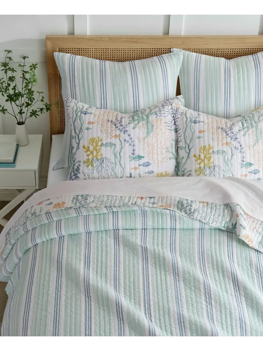 Двусторонний комплект постельного белья Ocean Meadow, 2 предмета, размер Twin/Twin XL Levtex — изображение 3 из 7, синий