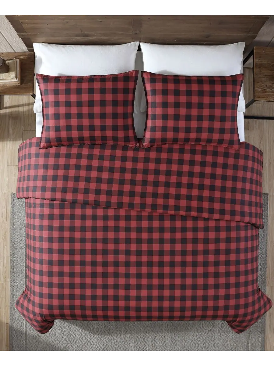 Комплект постельного белья Mountain Plaid из хлопка, двусторонний, 2 предмета, размер Twin Eddie — изображение 4 из 10, алый
