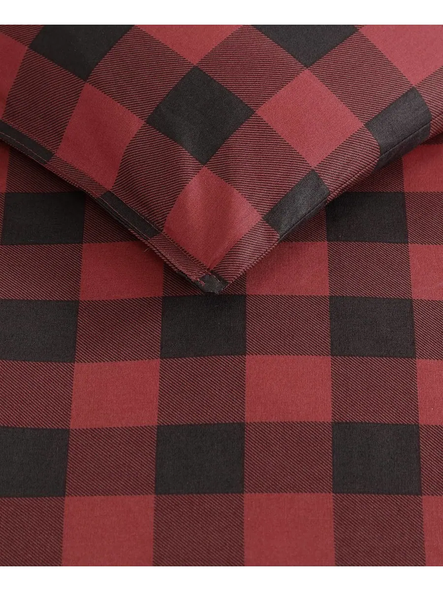Комплект постельного белья Mountain Plaid из хлопка, двусторонний, 2 предмета, размер Twin Eddie — изображение 5 из 10, алый