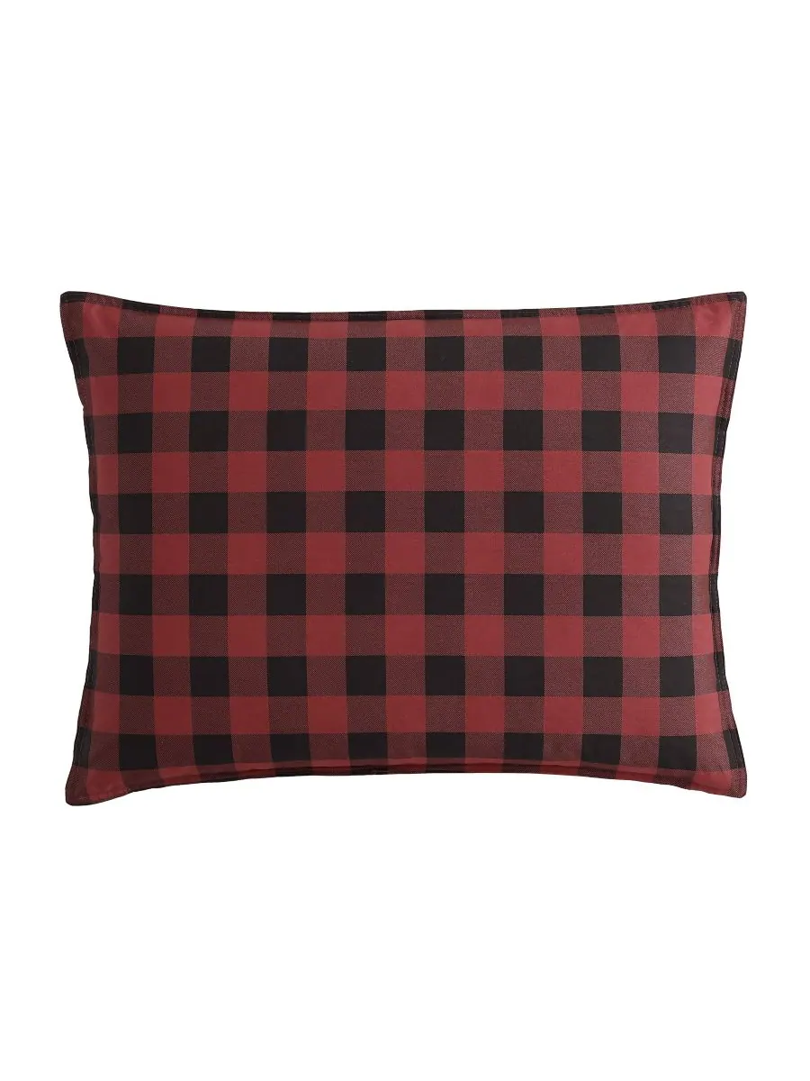 Комплект постельного белья Mountain Plaid из хлопка, двусторонний, 2 предмета, размер Twin Eddie — изображение 9 из 10, алый
