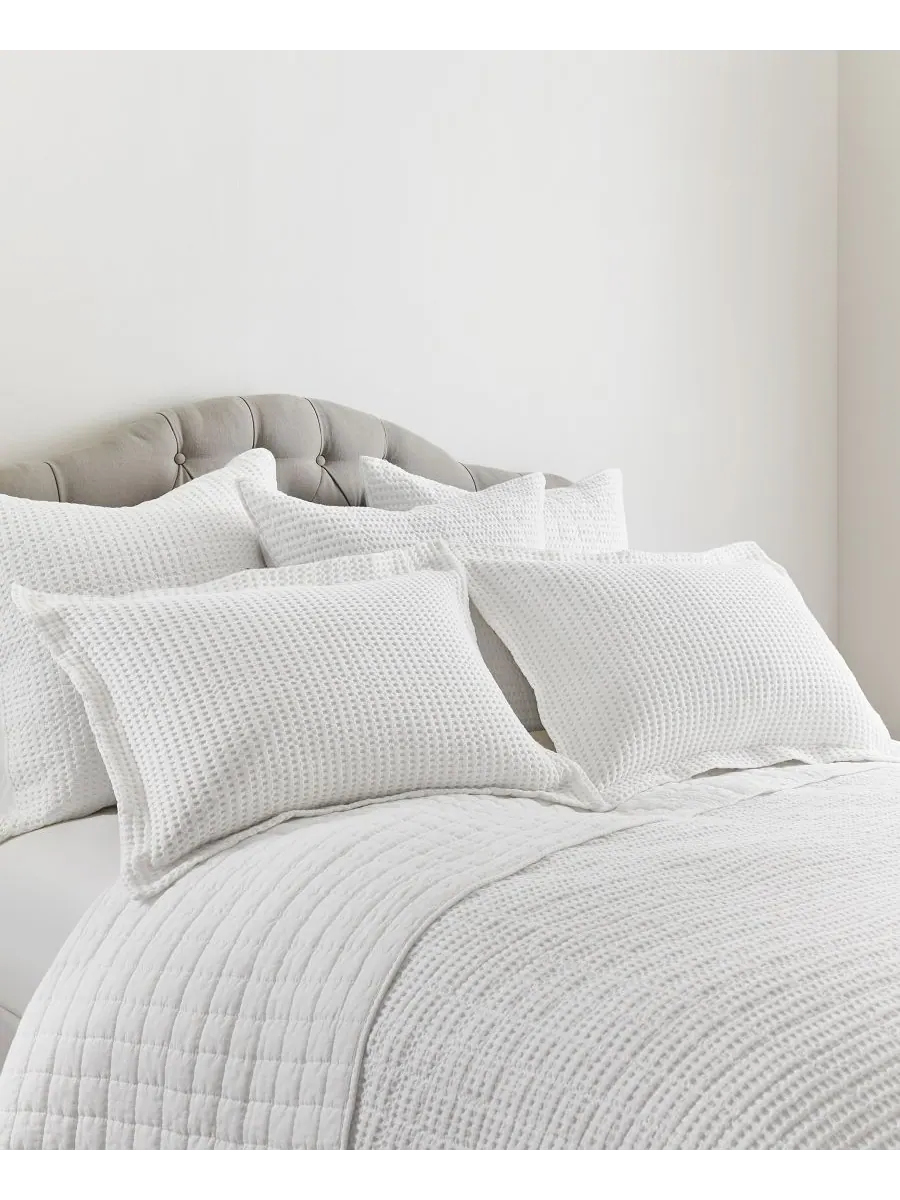 Комплект постельного белья Mills Waffle Textured, 2 предмета, размер Twin/Twin XL Levtex — изображение 4 из 5, яркий белый