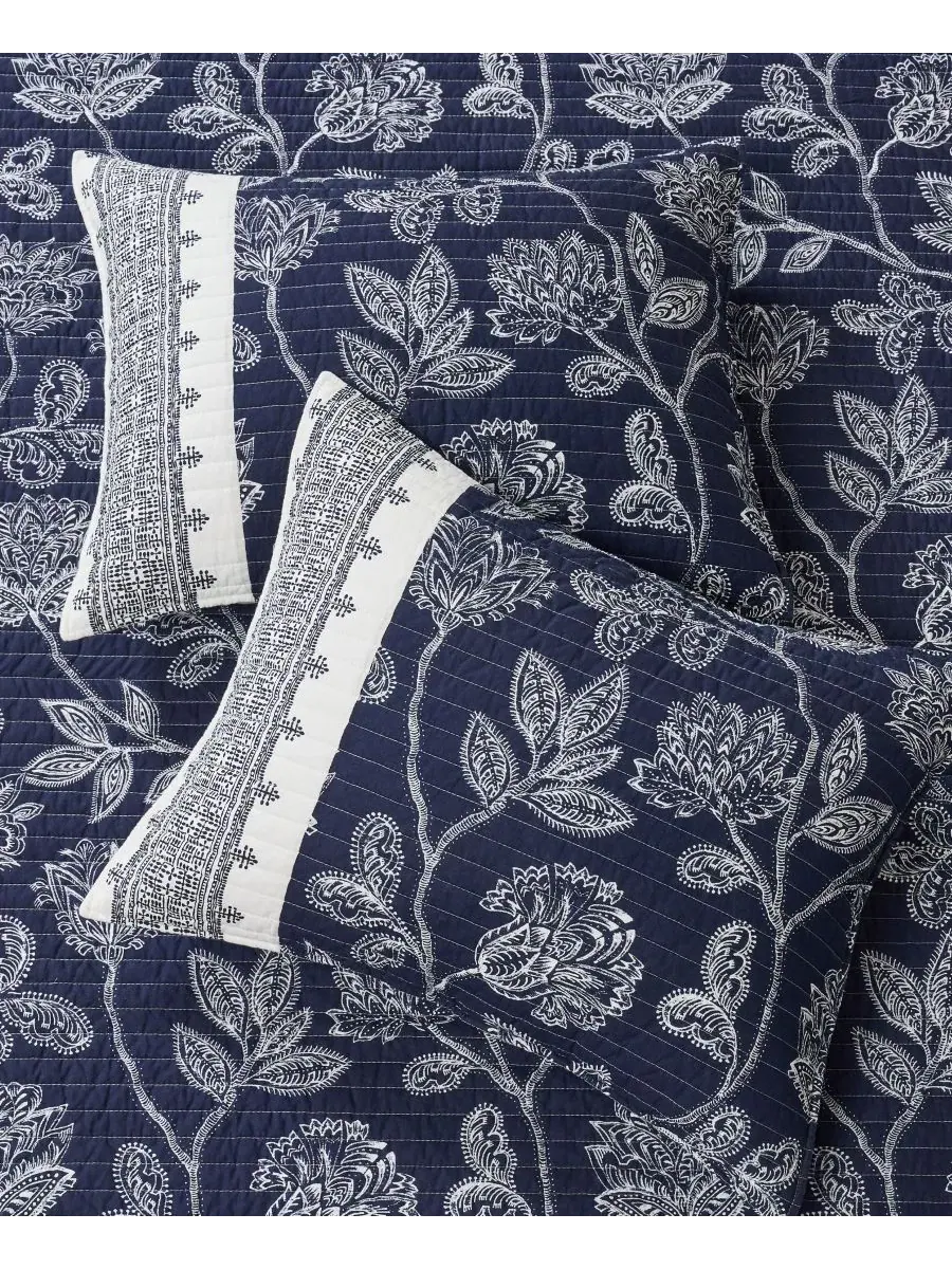 Набор стеганых одеял Sonoire Reversible 2-Piece Quilt Set, Twin/Twin XL Levtex Home — изображение 2 из 6, темно-синий