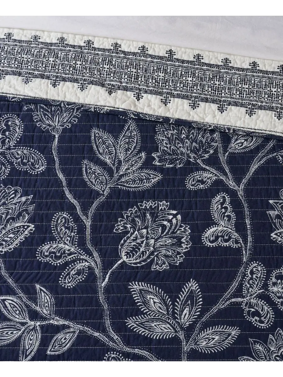 Набор стеганых одеял Sonoire Reversible 2-Piece Quilt Set, Twin/Twin XL Levtex Home — изображение 3 из 6, темно-синий