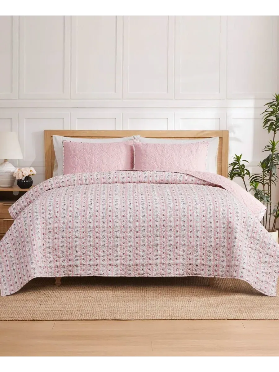 Набор стеганых одеял 3 предмета Floral Hazel Cherry Blossom Jessica Simpson