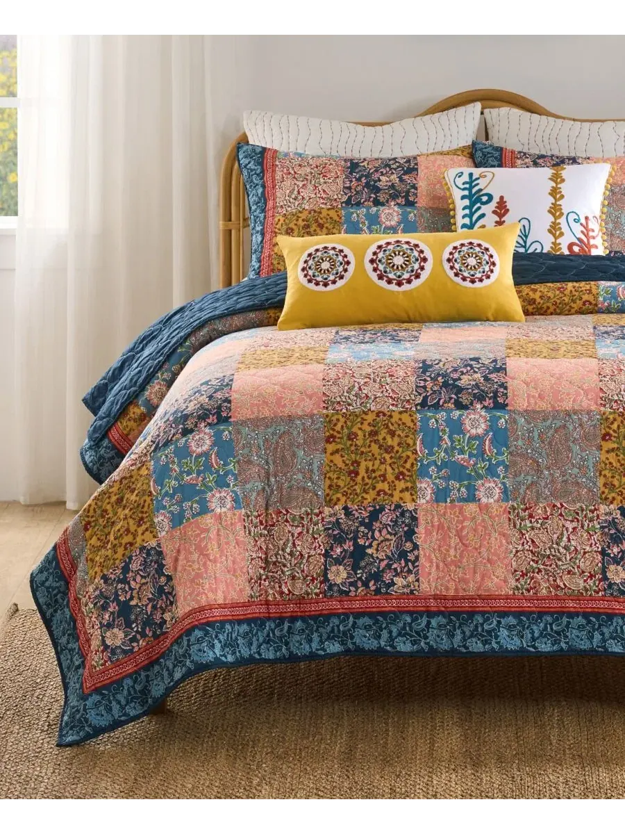 Стеганый комплект Tangier Reversible 2-Piece Quilt Set Twin Greenland Home Fashions — изображение 1 из 6, мульти