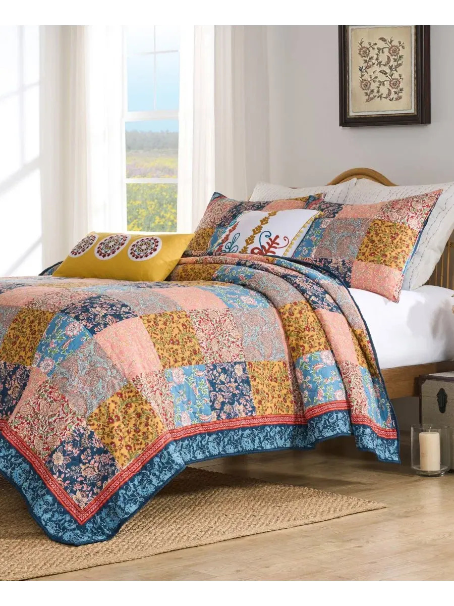 Стеганый комплект Tangier Reversible 2-Piece Quilt Set Twin Greenland Home Fashions — изображение 2 из 6, мульти