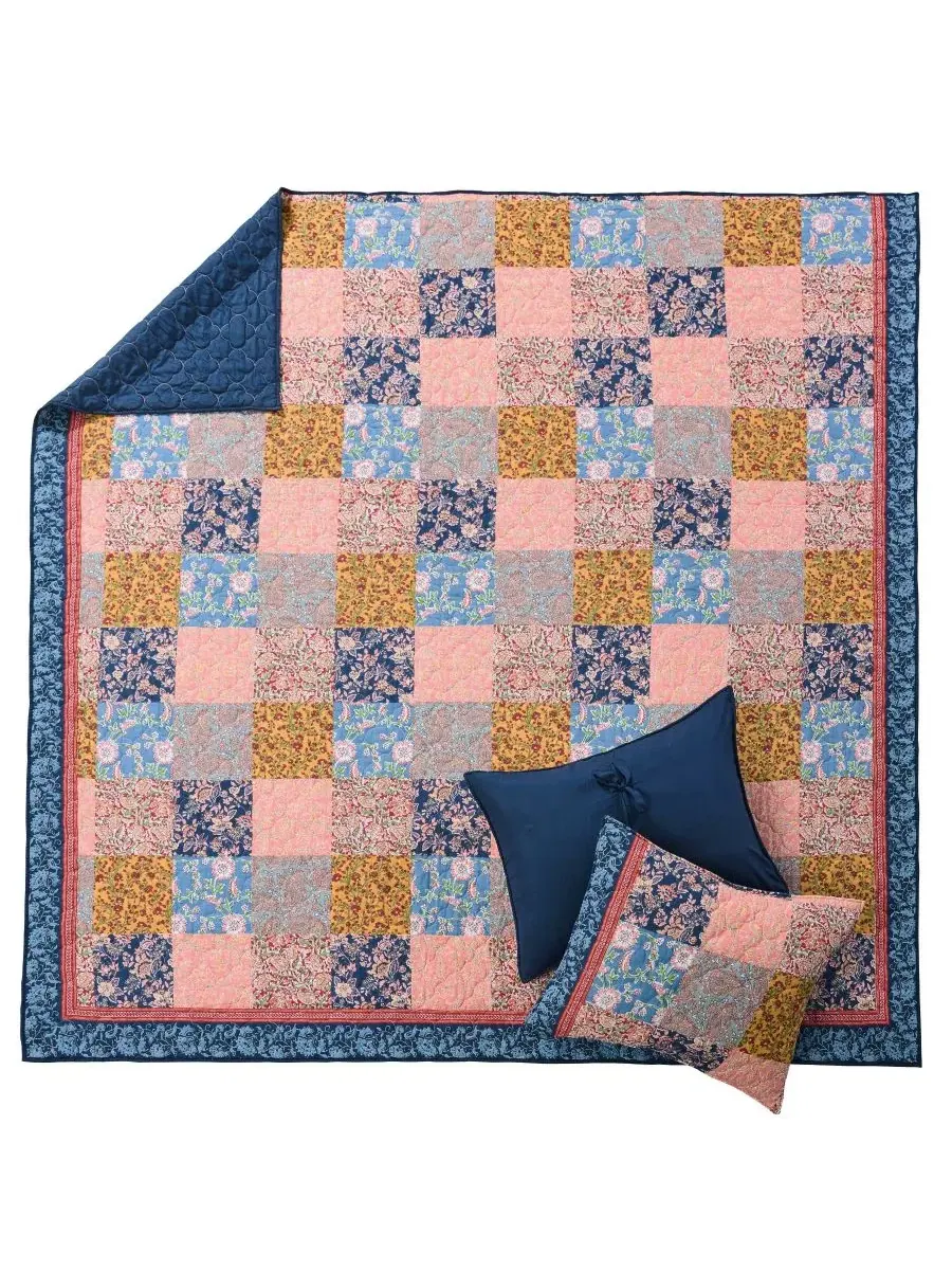 Стеганый комплект Tangier Reversible 2-Piece Quilt Set Twin Greenland Home Fashions — изображение 3 из 6, мульти