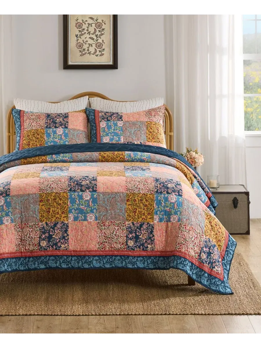 Стеганый комплект Tangier Reversible 2-Piece Quilt Set Twin Greenland Home Fashions — изображение 5 из 6, мульти