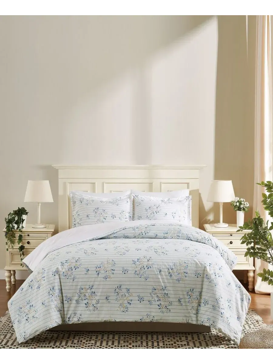 Комплект постельного белья Emma Floral, 2 предмета, Twin/Twin XL Cottage Classics — синий
