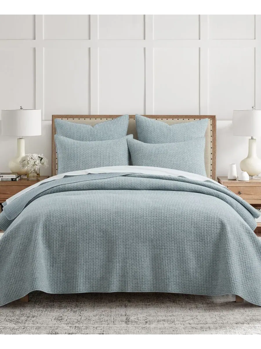 Стеганое покрывало с вышивкой Pick-Stitch Artisan, 2 предмета Levtex Home