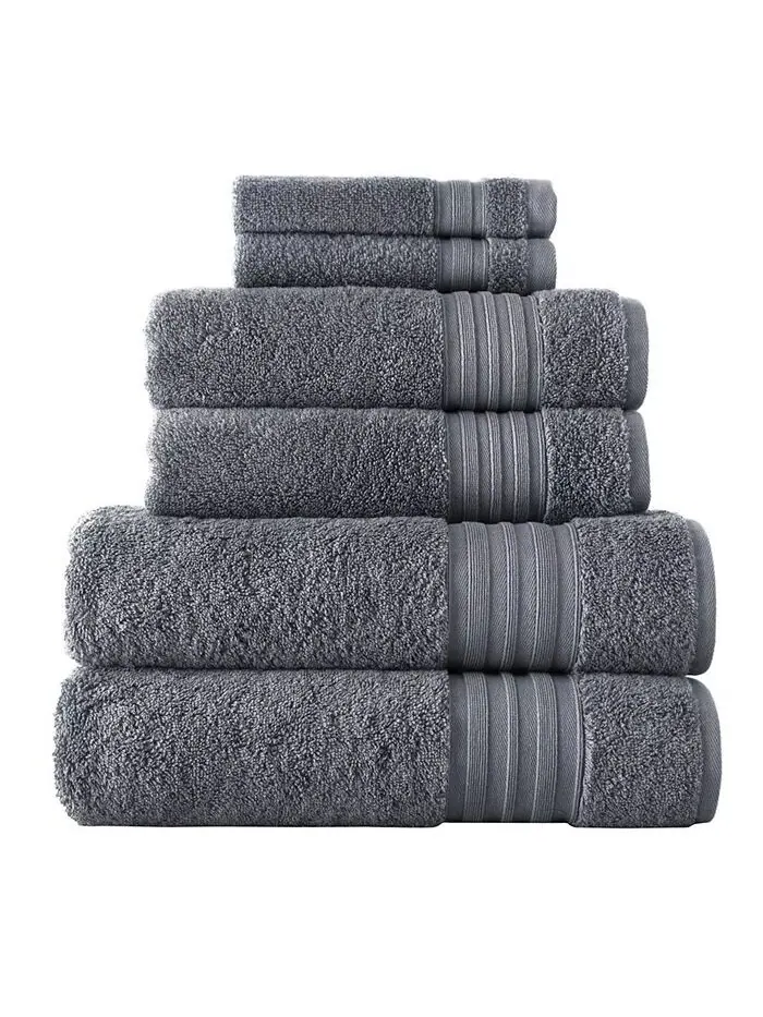 Набор хлопковых полотенец Laural Home Turkish Spa Collection, 6 шт — изображение 2 из 3, серый