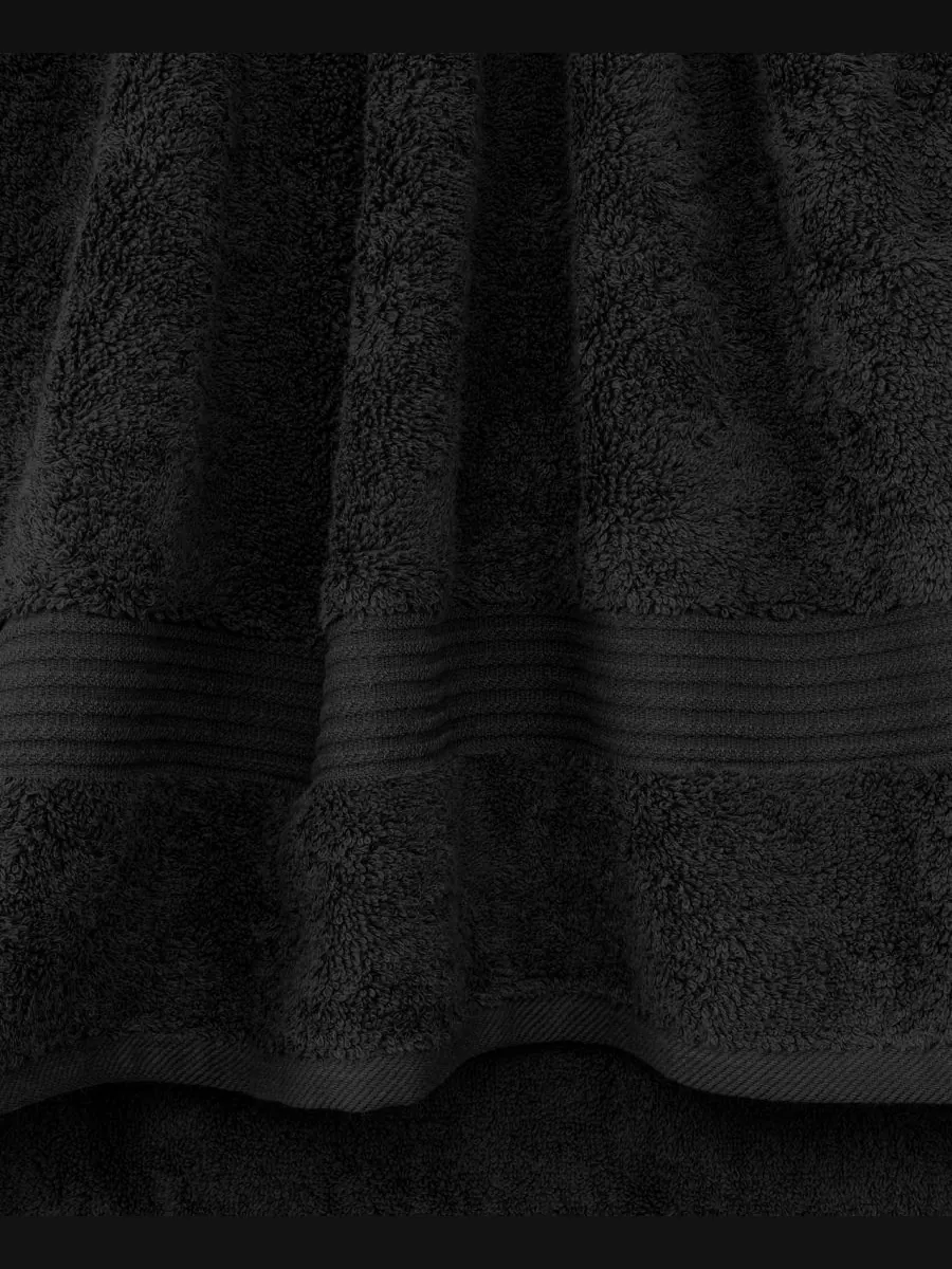 Набор банных полотенец Bekos Premium из 6 предметов, 100% турецкий хлопок American Soft Linen — изображение 3 из 4, черный