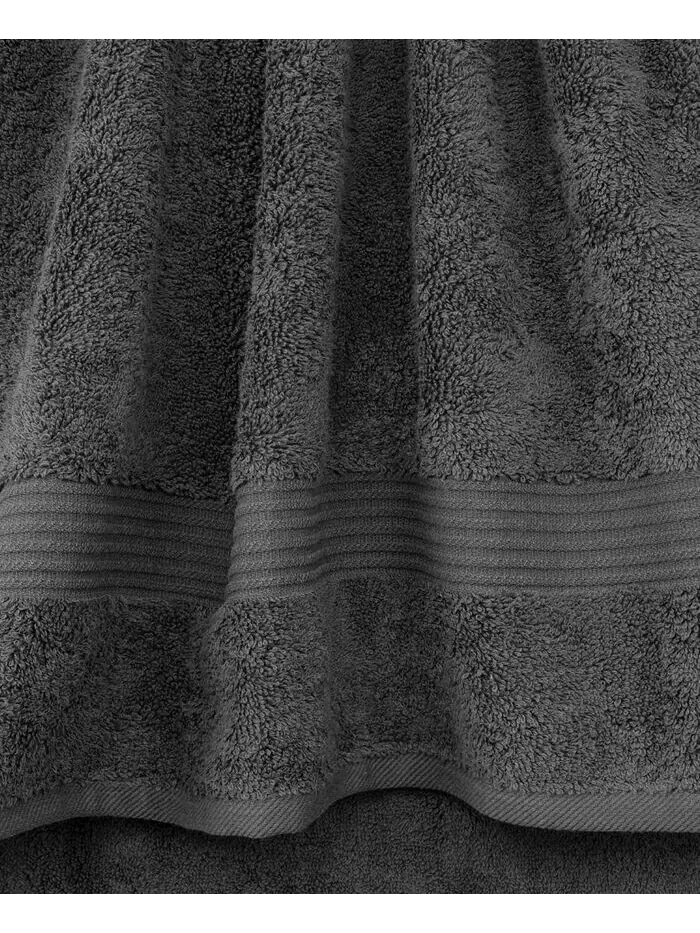 Набор банных полотенец American Soft Linen Bekos Premium из 100% турецкого хлопка, 6 шт — изображение 3 из 4, темный серый