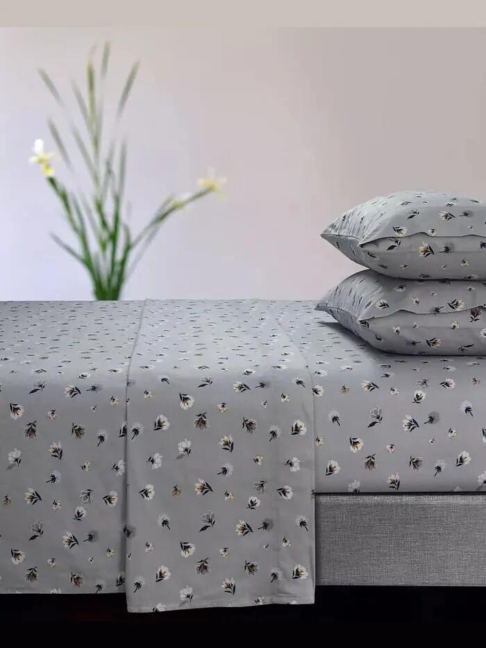Floryn 170-GSM Фланелевые простыни с очень глубокими карманами Tribeca Living — изображение 1 из 1, серый