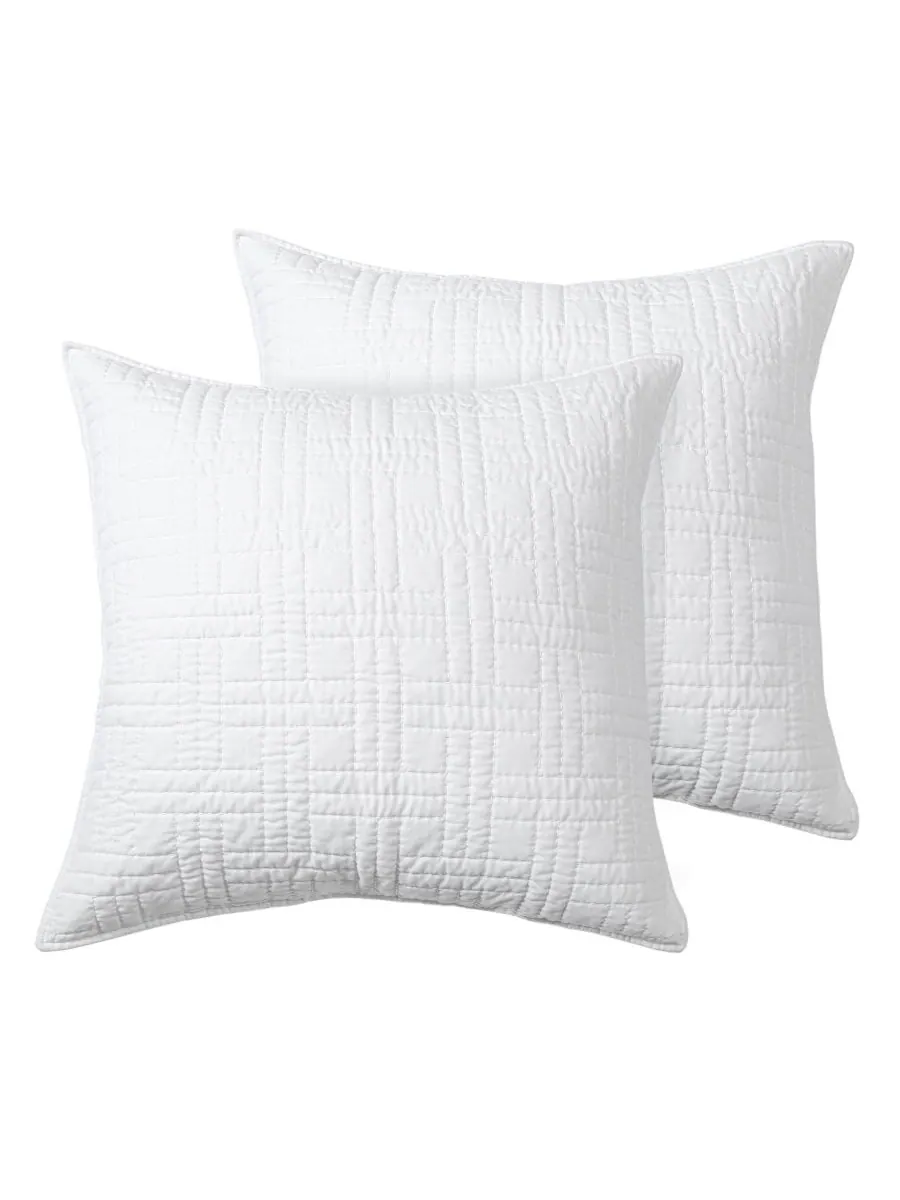 Комплект из 2 наволочек Melange Stitch, европейский стиль Levtex, White, European Sham Set — изображение 1 из 3, белый