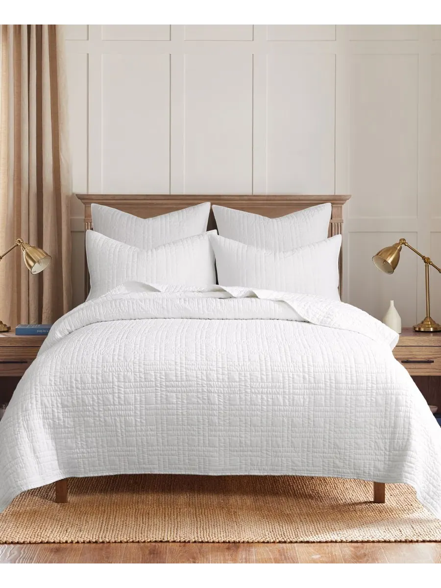 Комплект из 2 наволочек Melange Stitch, европейский стиль Levtex, White, European Sham Set — изображение 2 из 3, белый