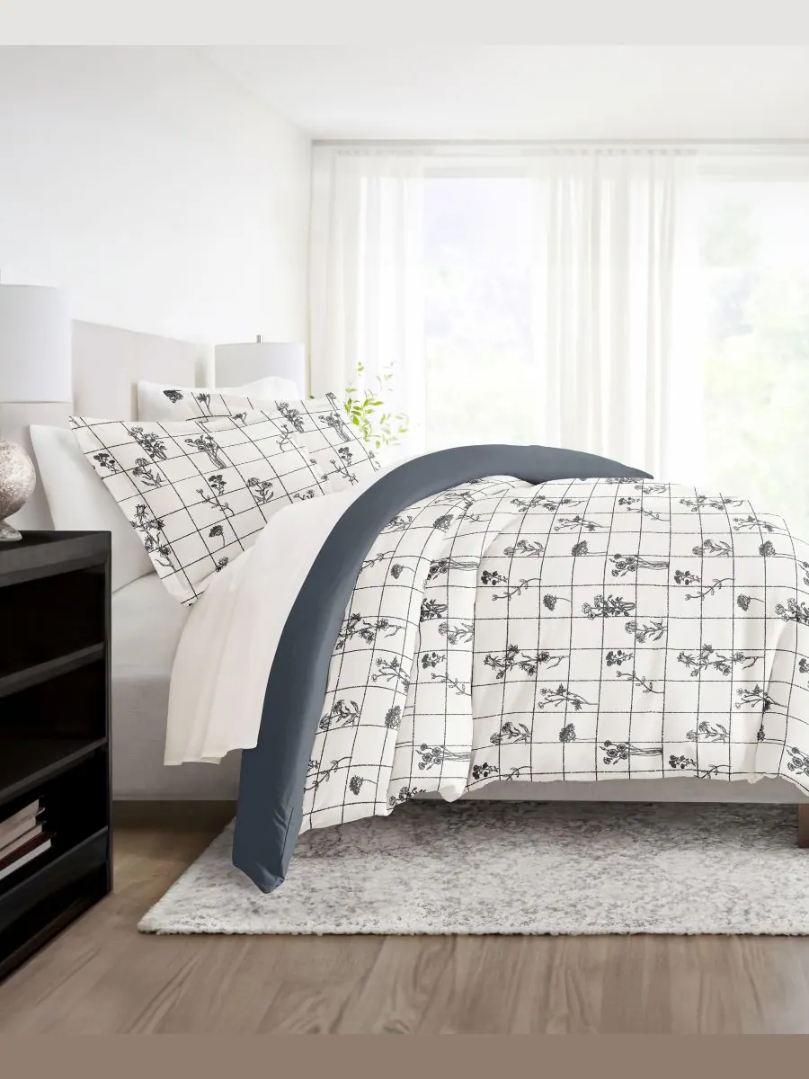 Комплект постельного белья Ultra Soft, двусторонний, 3 предмета, размер Full/Queen Ienjoy Home — изображение 8 из 10, серый