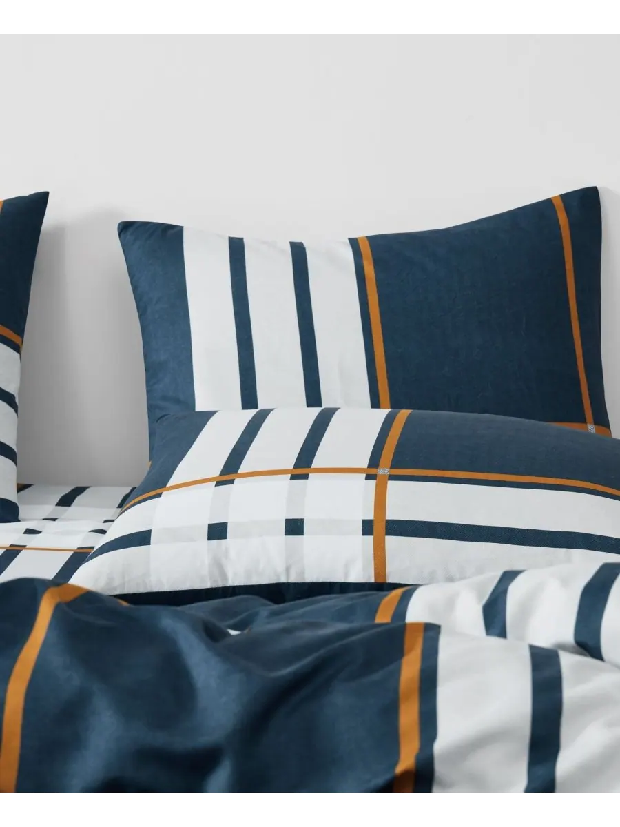 Комплект постельного белья Henry Plaid из 3 предметов, размер King Truly Soft — изображение 2 из 5, синий