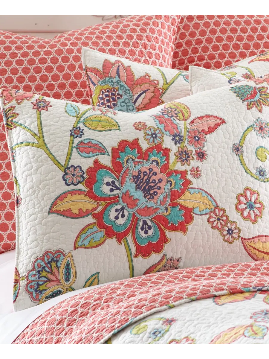 Комплект постельного белья Clementine Spring из 2 предметов, размер Twin Levtex — изображение 2 из 2, коралл