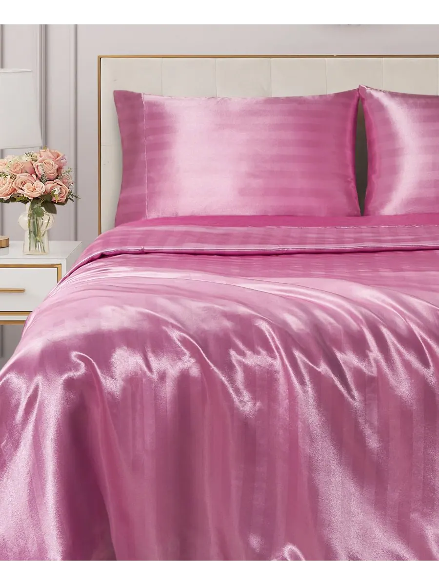 Комплект постельного белья из атласа и дамаска, 4 предмета, размер King Juicy Couture