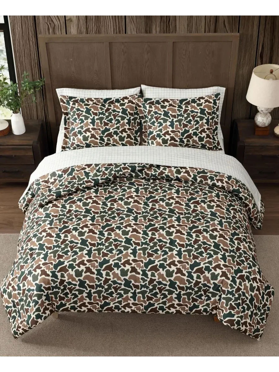Комплект постельного белья Mod Camo Print из 7 предметов, размер Queen Eddie Bauer — изображение 4 из 7, зеленый