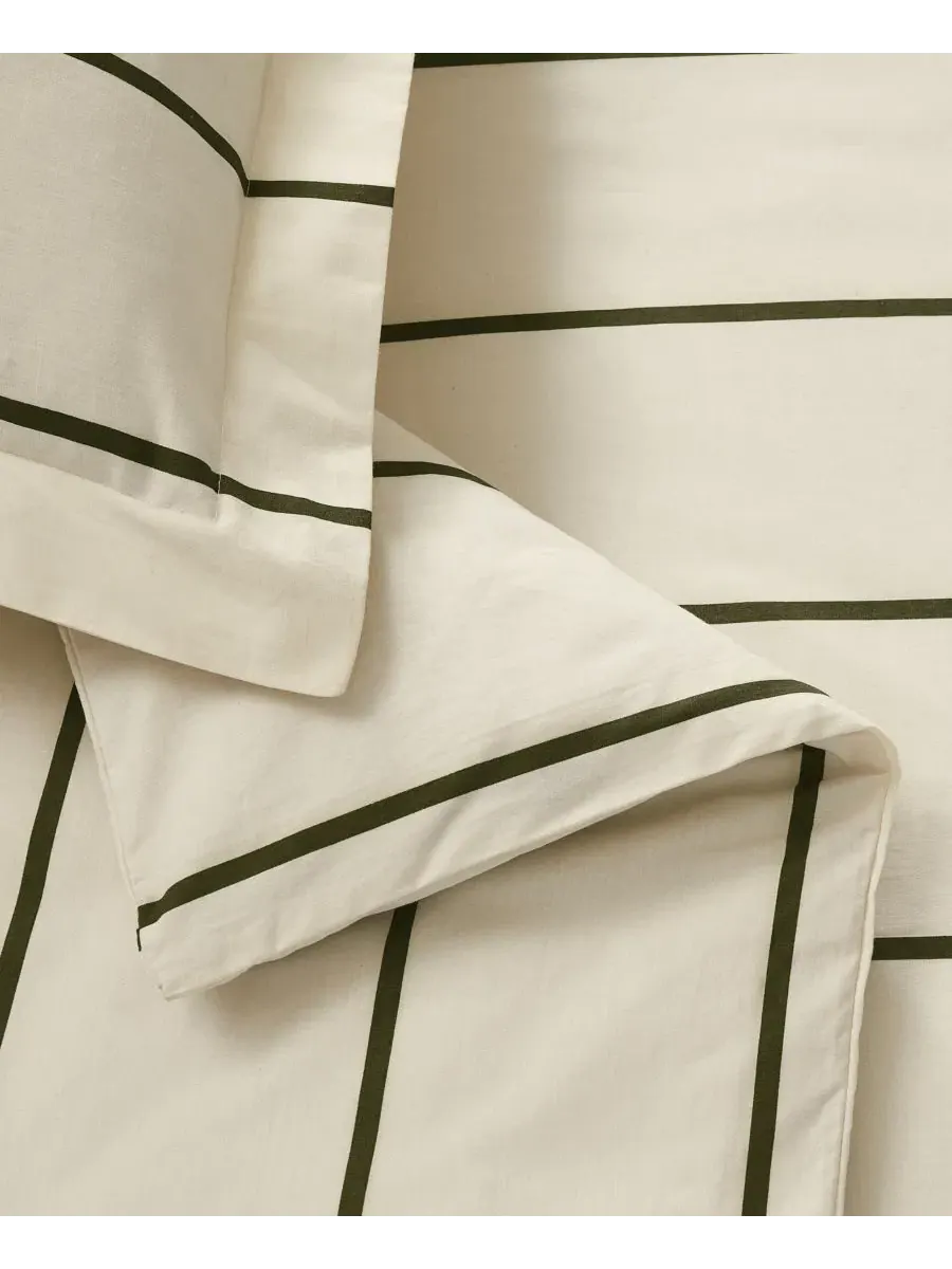 Комплект стеганого пододеяльника Hayward Stripe Brooklyn Loom — изображение 5 из 5, слоновая кость зеленый