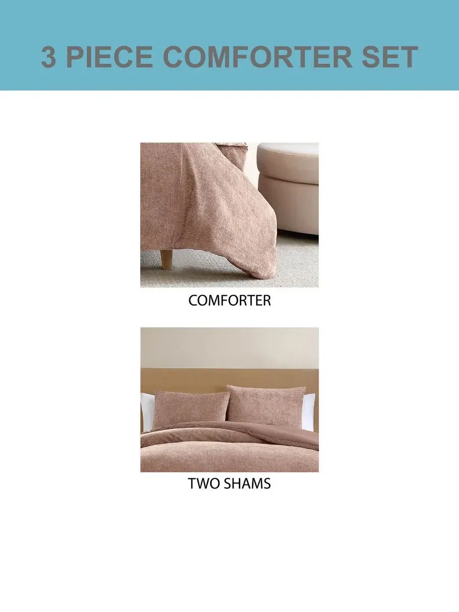 Комплект стеганого одеяла Nantes Chenille 3-Piece, King Riverbrook Home — изображение 6 из 6, пудровый розовый