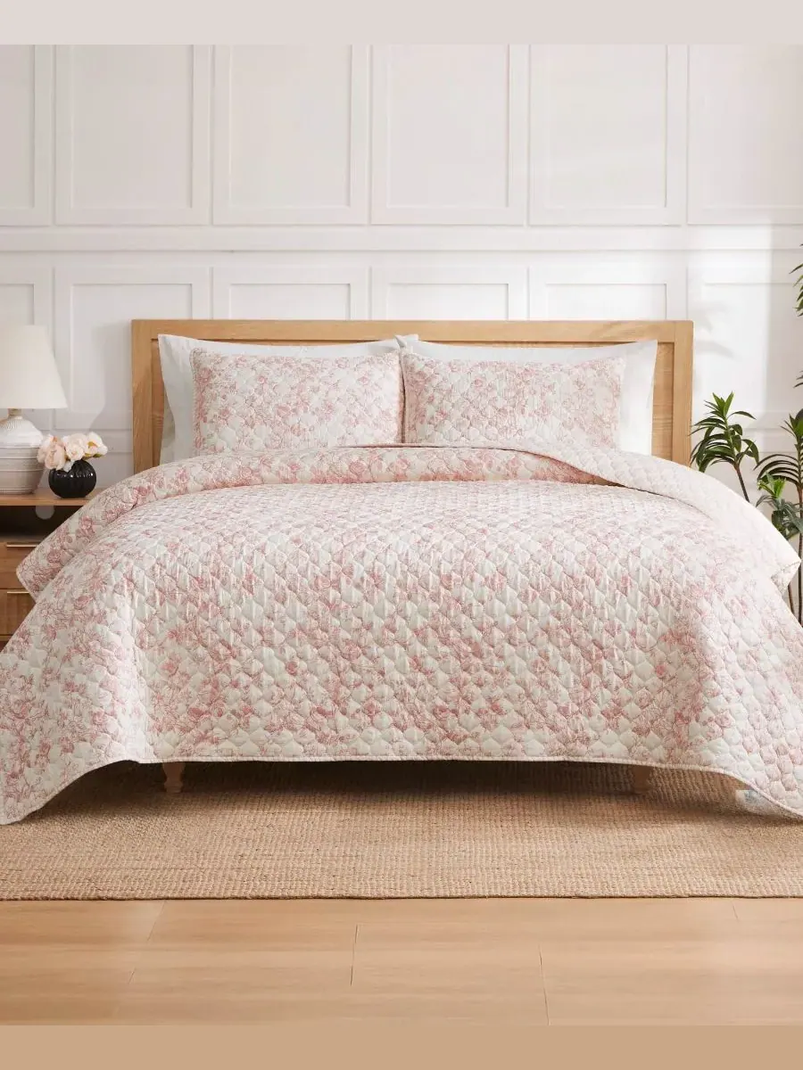 Комплект постельного белья Floral Camilla из 3 предметов, размер Full/Queen Jessica Simpson — изображение 1 из 8, розовый