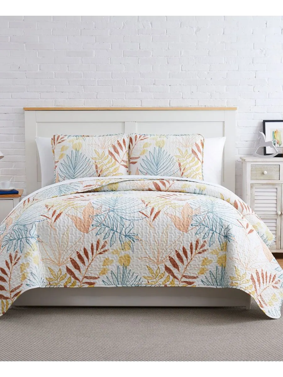 Комплект постельного белья Tropic Leaf из 3 предметов, размер King/California King Southshore Fine — изображение 1 из 4