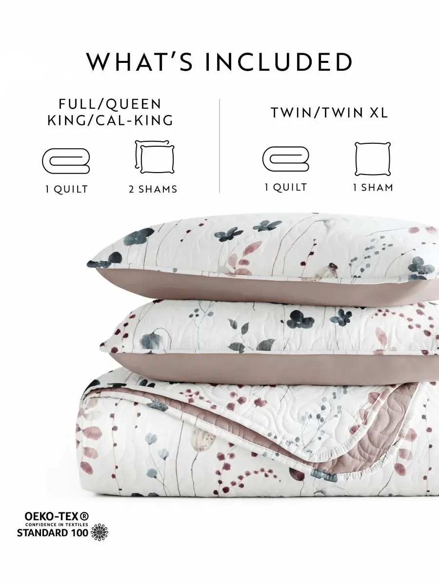 Двустороннее одеяло Poppy Bloom, 3 предмета, размер Full/Queen Ienjoy Home — изображение 7 из 10, сирень