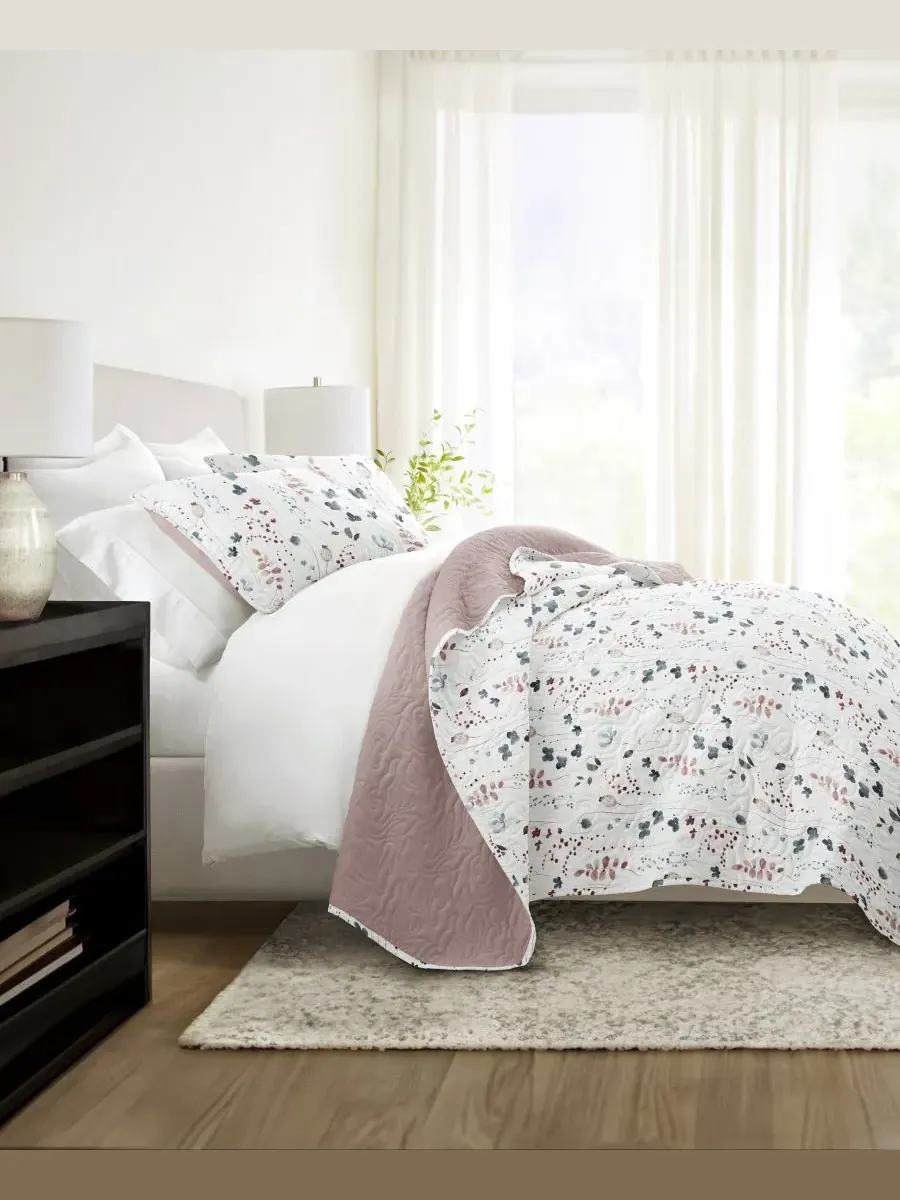 Двустороннее одеяло Poppy Bloom, 3 предмета, размер Full/Queen Ienjoy Home — изображение 8 из 10, сирень