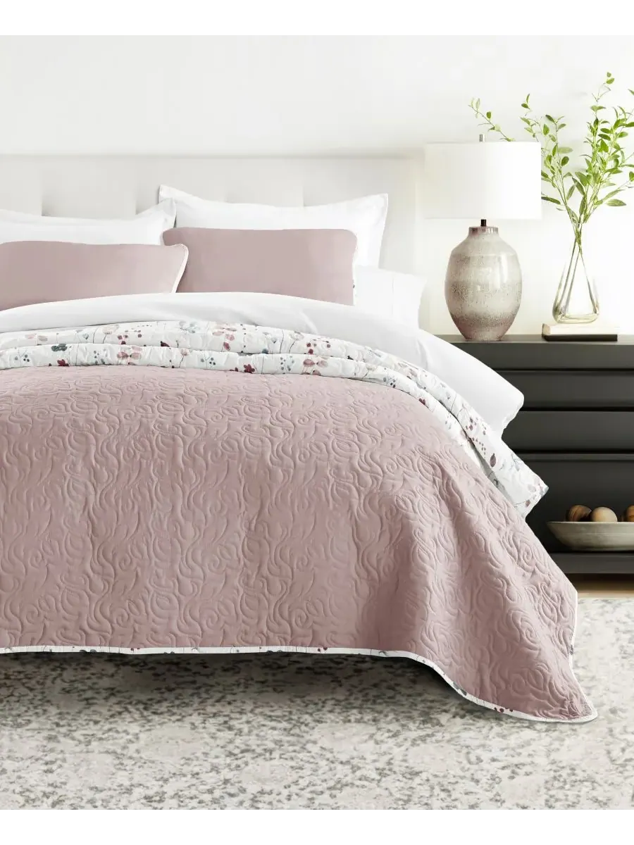 Двустороннее одеяло Poppy Bloom, 3 предмета, размер Full/Queen Ienjoy Home — изображение 9 из 10, сирень