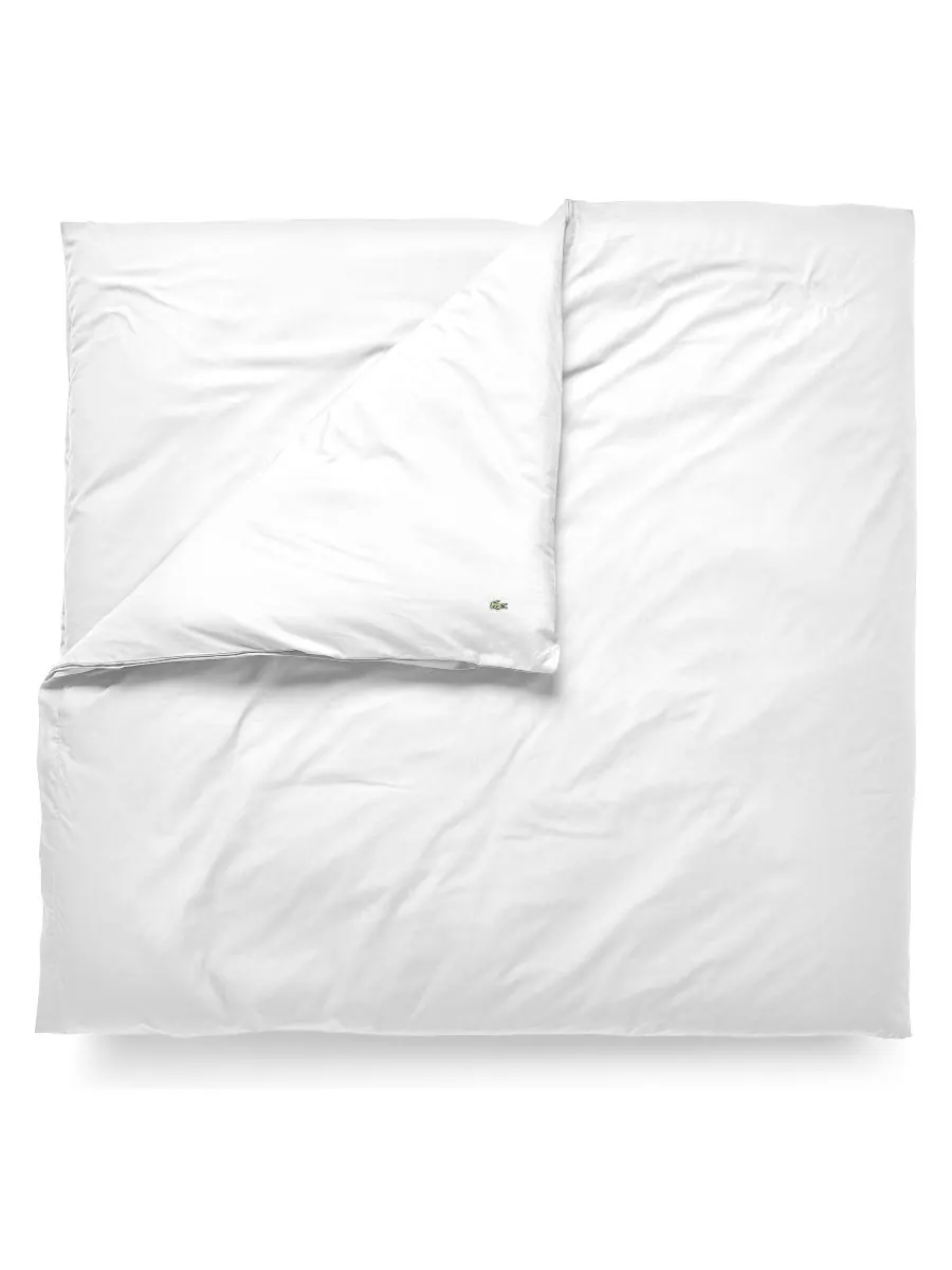 Комплект постельного белья из 3 предметов из перкаля, размер King Lacoste Home — изображение 2 из 3, белый