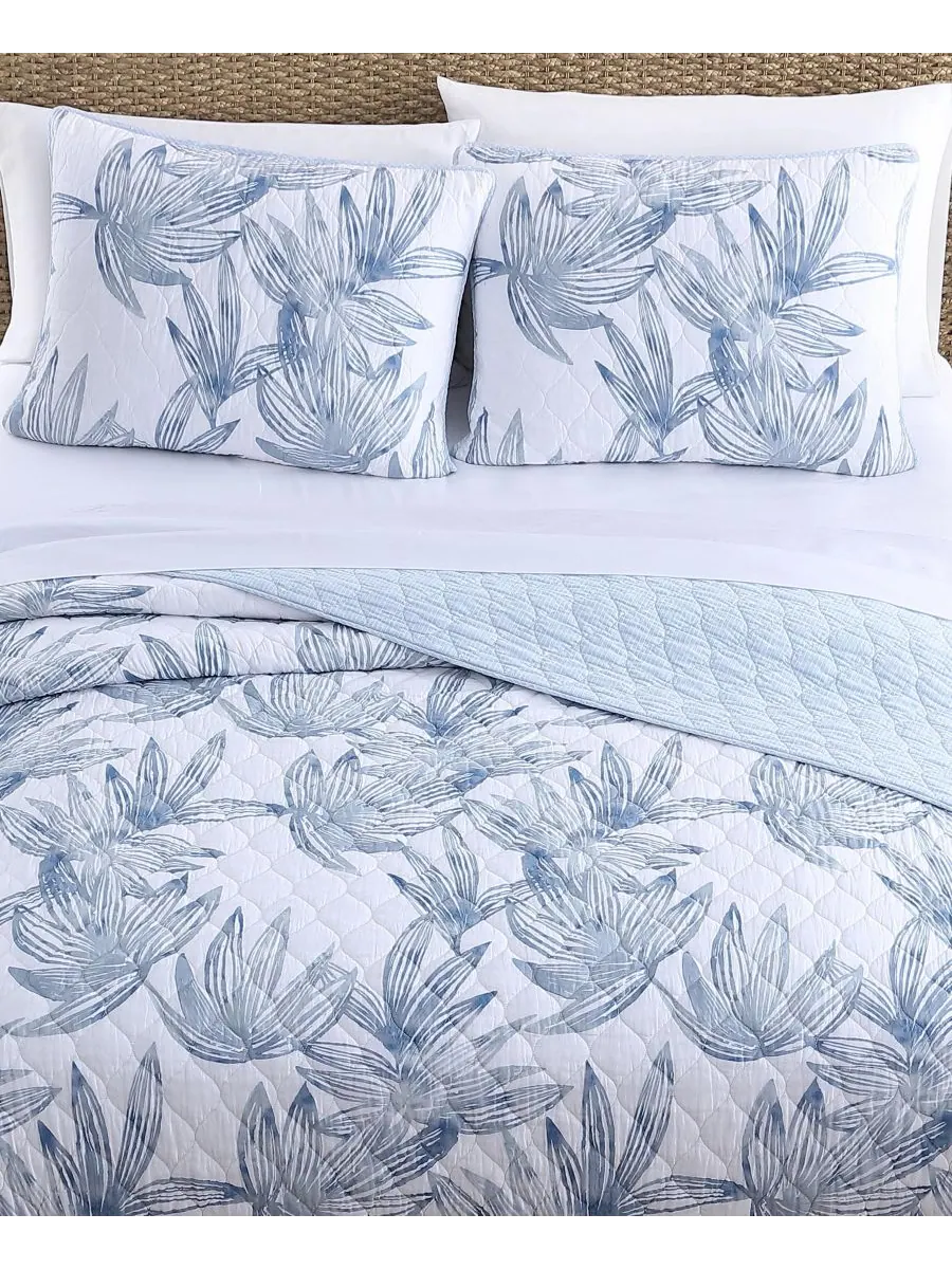 Двусторонний комплект постельного белья Kayo из 3 предметов, размер Full/Queen Tommy Bahama Home — изображение 4 из 8, синий