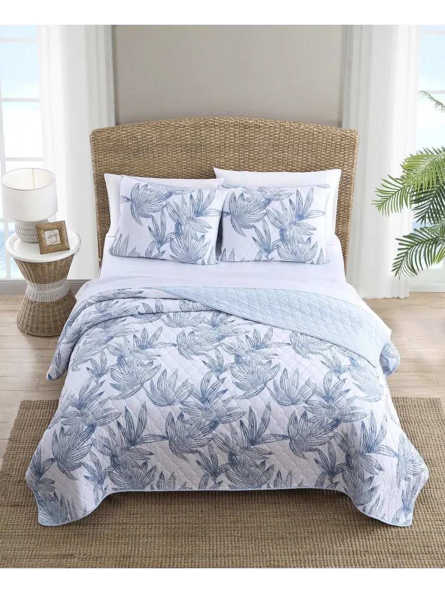Двусторонний комплект постельного белья Kayo из 3 предметов, размер Full/Queen Tommy Bahama Home — изображение 5 из 8, синий