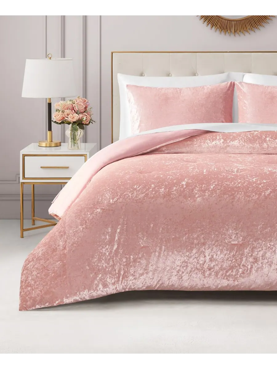 Комплект постельного белья из 3 предметов с бархатной обивкой, размер Full/Queen Juicy Couture — изображение 8 из 10, синий